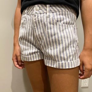 pacsun striped jean mom shorts